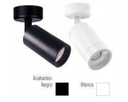 Foco LED superficie Base redonda LES φ54*168mm Blanco ó Negro para Lámpara GU10