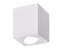 Foco superficie cuadrado 80*80*95mm orientable Blanco para Lámpara GU10/MR16