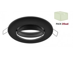 Foco basculante empotrar Negro 90mm, para Lámpara GU10/MR16, Caja 20ud a 2,30€/ud