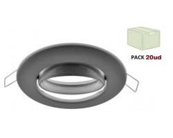 Foco basculante empotrar Plata 90mm, para Lámpara GU10/MR16, Caja 20ud a 2,30€/ud