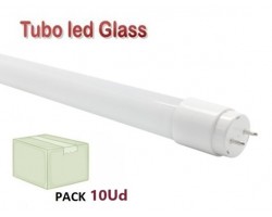 Tubo LED T8 600mm Cristal 9W conexión 1 lado, Caja de 10 ud x 3,45€/ud