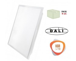 Panel LED Backlight 600X600mm 48W Marco Blanco DALI UGR<19, caja 8 ud x 89€/ud