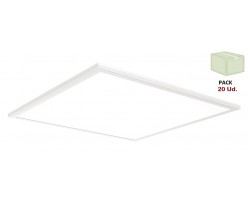 Panel LED Eco 600X600mm 40W Marco Blanco, Caja 20 ud x 18,60€/ud
