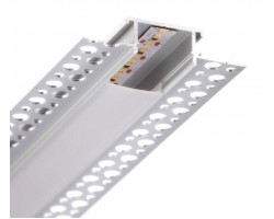 Perfil Aluminio Empotrar integración obras, para tiras LED hasta 20mm, barra 2 Metros - completo- (desde 8,50€/m)