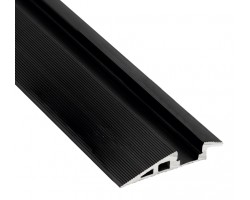 Perfil suelo aluminio anodizado Negro 57,1x10,80mm para tiras LED, barra 2 ó 3 Metros