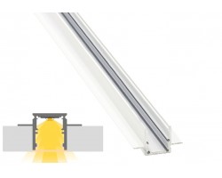 Perfil Aluminio Blanco Techo Empotrar 34,4x19,7mm. para tiras LED, barra 2 Metros
