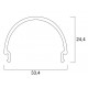 Difusor Opal redondo para perfil Aluminio Anodizado PS3312, barra de 3 Metros