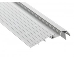 Perfil escalera aluminio anodizado Plata 105,6x28,4mm para tiras LED, barra 2 Metros