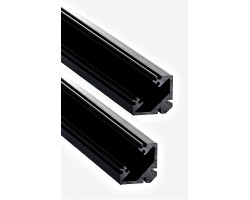 Perfil Angulo aluminio anodizado Negro 19x19mm para tiras LED, 6 mts (2 barras 3 Metros)