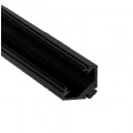 Perfil Angulo aluminio anodizado Negro 45º 22x22mm para tiras LED, barra 2 Metros