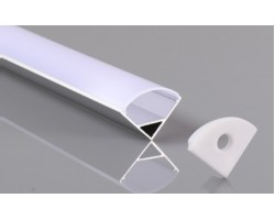 Perfil Aluminio Angulo 16x16mm. para tiras LED, barra 2 Metros -Completo- a 5€/metro