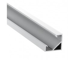 Perfil Aluminio anodizado Angulo Blanco 18x18mm. BASIC para tiras LED, barra 2 Metros