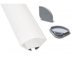 Perfil Aluminio Angulo 30x30mm. C para tiras LED de hasta 20mm, barra 2 Metros -Completo-