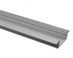 Perfil Aluminio Empotrar U7E 25x8mm. para tiras LED, barra 2 Metros