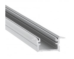 Perfil empotrar aluminio anodizado 24x12mm para tiras LED, barra 2 Metros