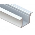 Perfil Aluminio Empotrar LINE Blanco 24x14mm. para tiras LED, barra 2 ó 3 Metros