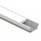 Difusor Transparente Perfil empotrar suelo pisable aluminio anodizado LINE 19,2x8,3mm, tira de 2 ó 3 mts.