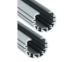 Perfil Redondo aluminio anodizado 39mm para tiras LED, 6mts (2 tramos de 3 Metros)
