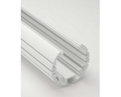Perfil Redondo aluminio lacado Blanco 39mm para tiras LED, barra 2 Metros