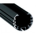 Perfil Redondo aluminio anodizado Negro 39mm para tiras LED, barra 2 Metros