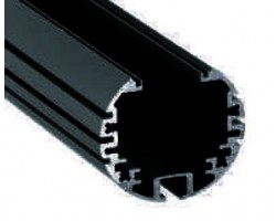 Perfil Redondo aluminio anodizado Negro 39mm para tiras LED, barra 2 Metros