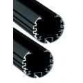 Perfil Redondo aluminio anodizado Negro 39mm para tiras LED, 6mts (2 tramos de 3 Metros)