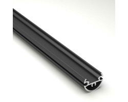 Perfil Redondo aluminio anodizado Negro 19,7mm para tiras LED, barra 2 Metros