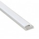 Perfil Aluminio Anodizado Superficie Flexible 18x6mm. para tiras LED, barra de 2 Metros, Blanco