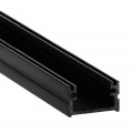 Perfil Superficie aluminio anodizado Negro 16x11mm para tiras LED, barra 2 Metros