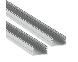 Perfil superficie aluminio anodizado 20x11mm para tiras LED, 6mts (2 tramos de 3 Metros)