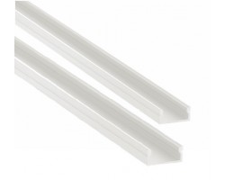 Perfil Aluminio Superficie Blanco 17x8mm. para tiras LED, 6mts (2 tramos de 3 Metros)