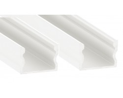 Perfil Aluminio Superficie Blanco 17x15mm. para tiras LED, 6mts (2 tramos de 3 Metros)