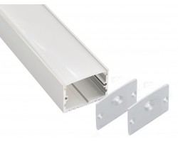 Perfil Aluminio Superficie 35,3x25mm. para tiras LED, barra 2 metros -Completo-