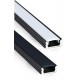 Perfil Aluminio Superficie Negro LINE 17,5x7mm. para tiras LED, barra de 3 Metros 