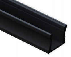 Perfil Aluminio Superficie Negro LINE 17,5x14mm. para tiras LED, barra de 2 Metros 