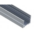 Perfil Aluminio Superficie LINE 17,5x15mm. para tiras LED, barra de 2 Metros