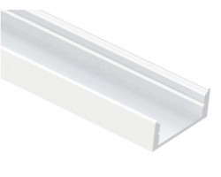 Perfil Aluminio Blanco Superficie 22,8x8,5mm. para tiras LED, barra 2 metros