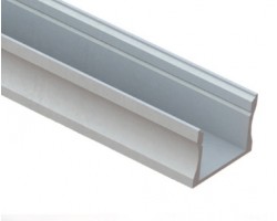 Perfil Aluminio Plata Superficie 22,6x15,5mm. para tiras LED, barra 2 metros