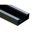 Perfil Aluminio Negro Superficie 25x7,5mm. para tiras LED, barra 2 metros