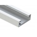 Perfil Aluminio Plata Superficie 25x7,5mm. para tiras LED, barra 2 metros