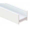 Perfil Aluminio Blanco Superficie 28,6x23,4mm. para tiras LED, barra 2 metros