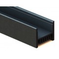 Perfil Aluminio Negro Superficie 28,6x23,4mm. para tiras LED, barra 2 metros