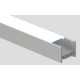 Perfil Aluminio Plata Superficie 28,6x23,4mm. para tiras LED, barra 3 metros