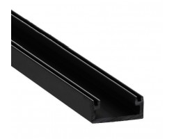 Perfil Superficie aluminio anodizado Negro 16x7mm para tiras LED, barra 2 Metros