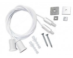 Suspensión Universal Blanca con rosca y cable 4mm para perfil LED, pack 2ud