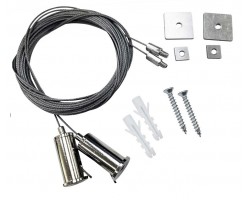 Suspensión Universal Cromada con rosca y cable 4mm para perfil LED, pack 2ud