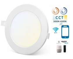 Downlight LED Redondo 220mm Blanco 18W SMART CCT WIFI, para Smartphone y control voz