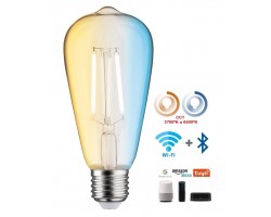 Lámpara LED Edison ST64 Clara E27 Filamento 6W 850lm CCT Wifi+Bluetooth