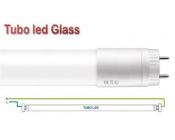 Tubo LED T8 600mm Cristal 10W Blanco Neutro, conexión 2 lados