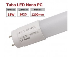Tubo LED T8 1200mm Nano PC Eco 18W, conexión 1 lado